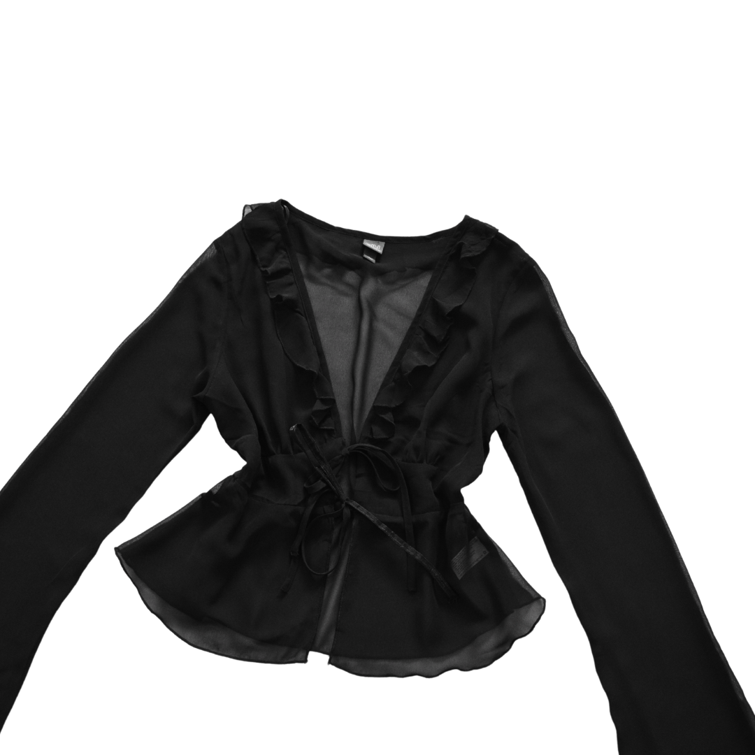 Blusa negra de gasa