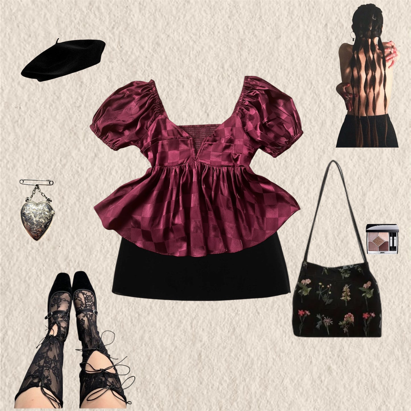 Blusa vino satin