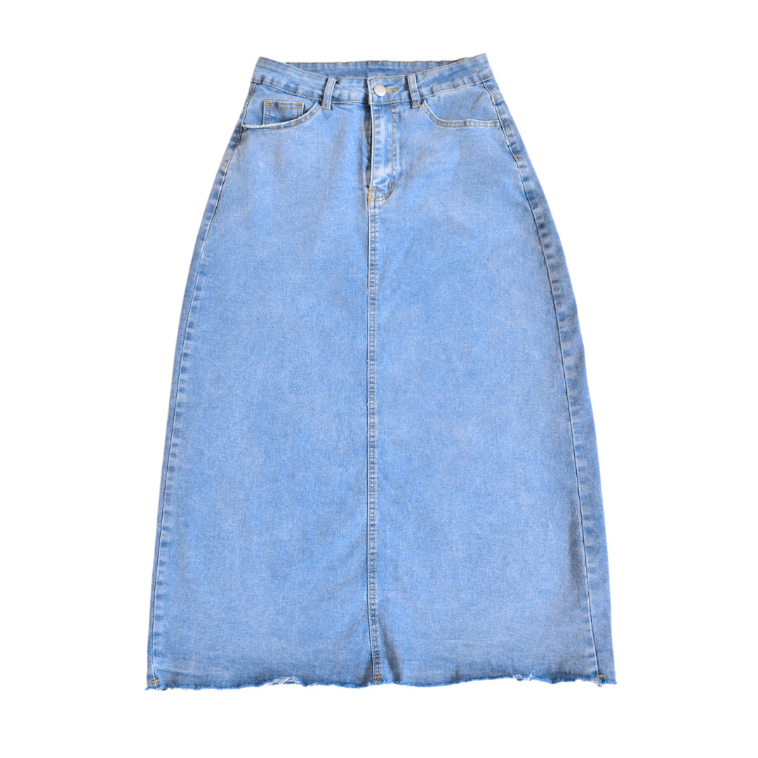 Falda denim larga