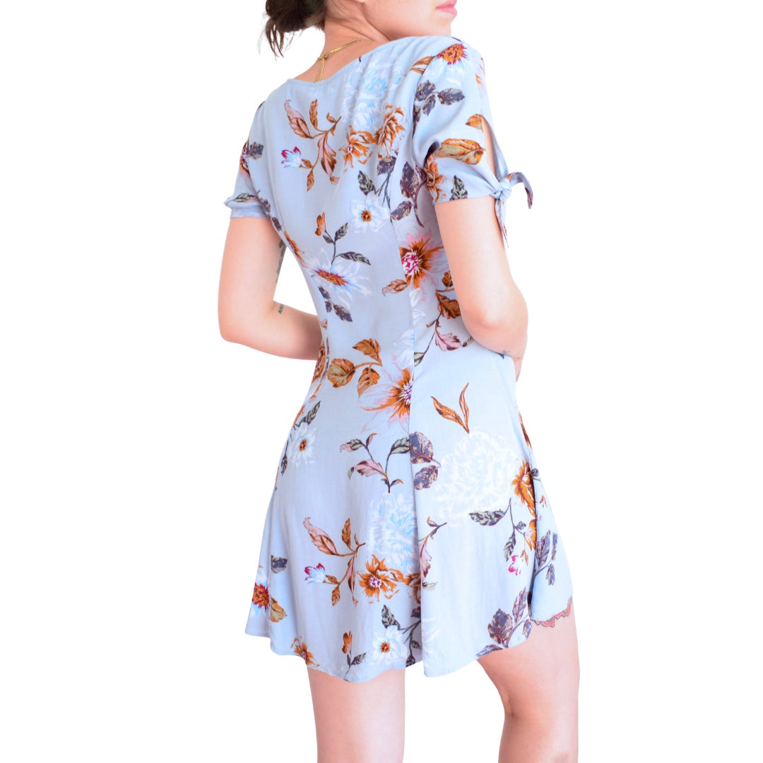 Vestido azul cielo floral