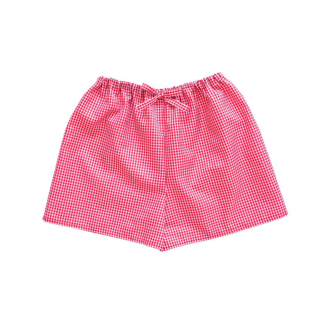 Short rojo de cuadros handmade