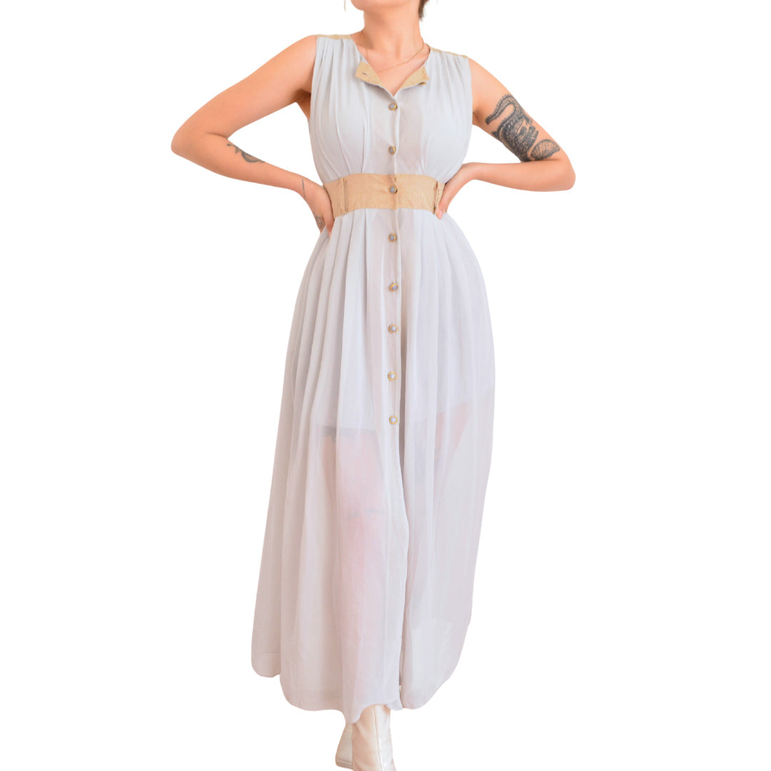 Vestido vintage largo con botones