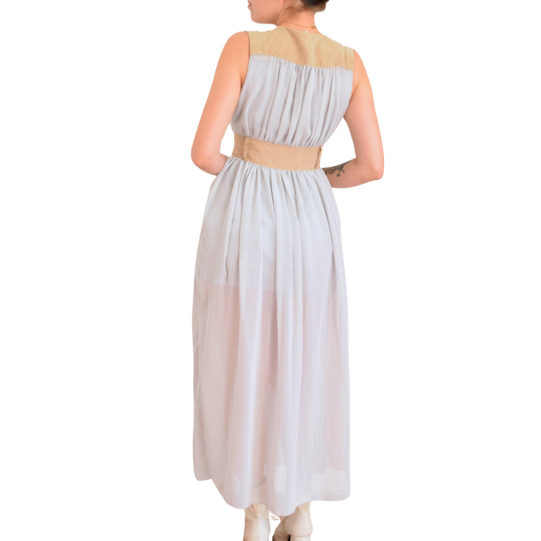 Vestido vintage largo con botones