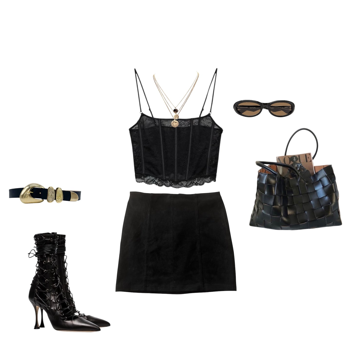 Corset negro encaje