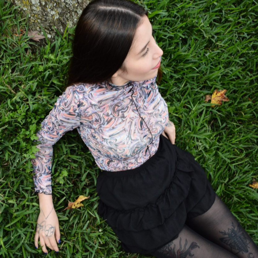 Falda negra ruffle