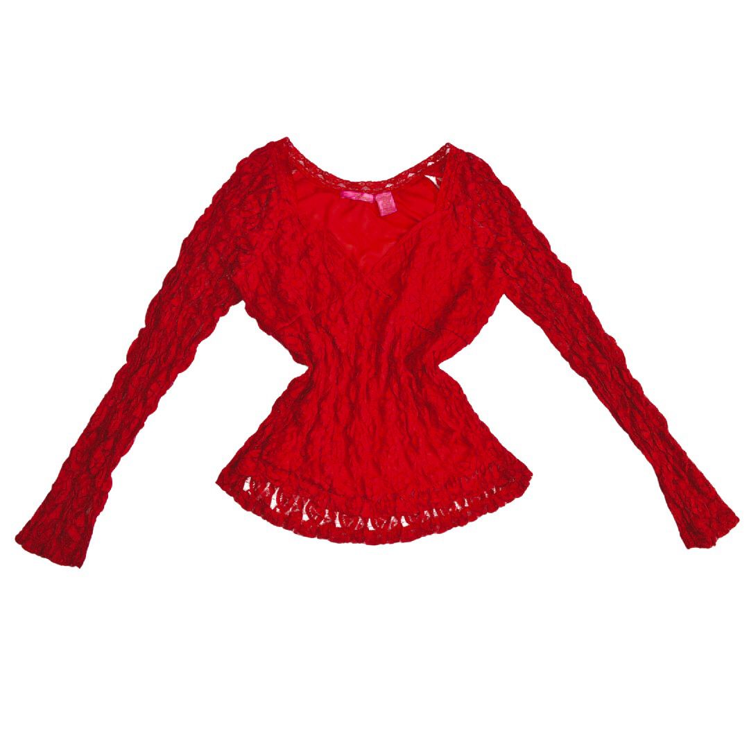 Blusa roja encaje