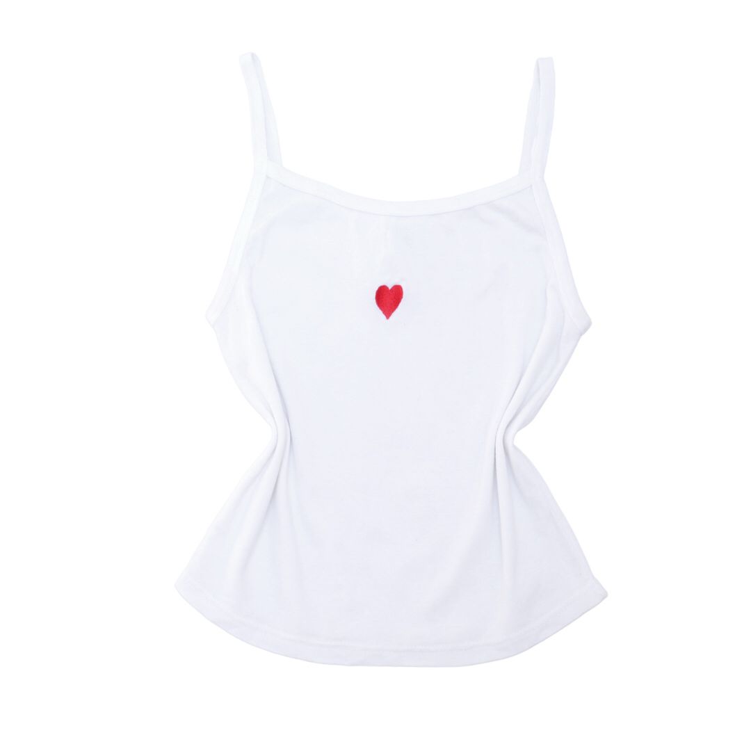 White tee red heart