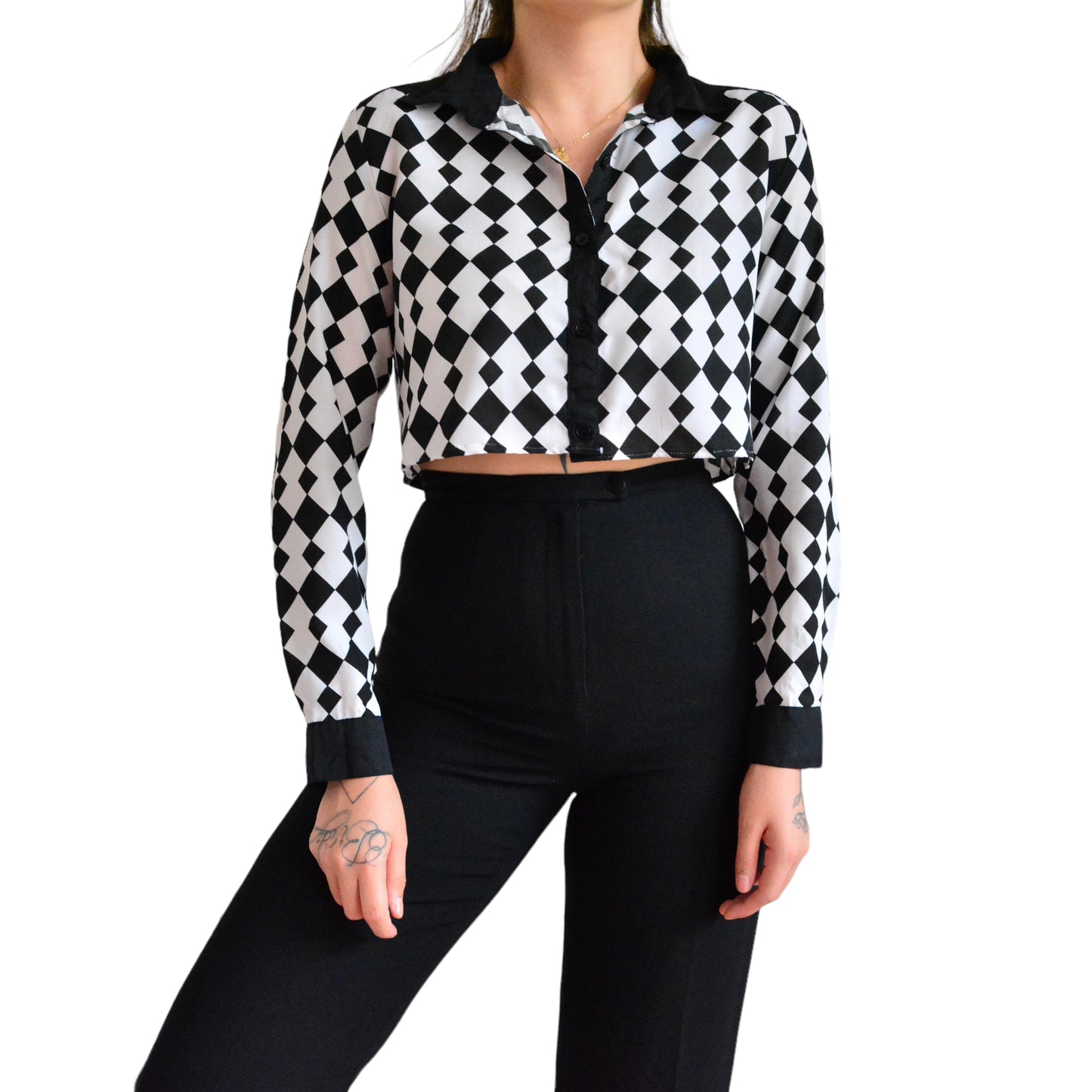 Blusa vintage de rombos