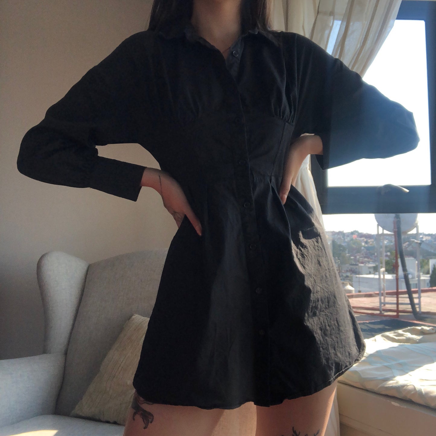 Vestido/camisa corset negro