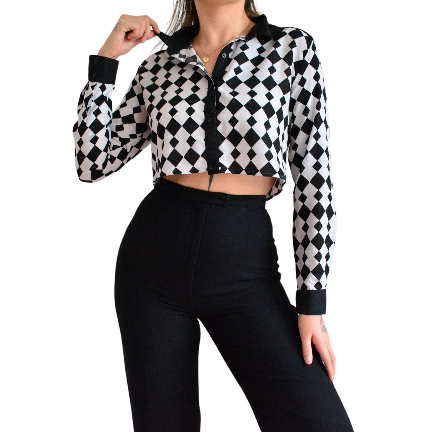 Blusa vintage de rombos