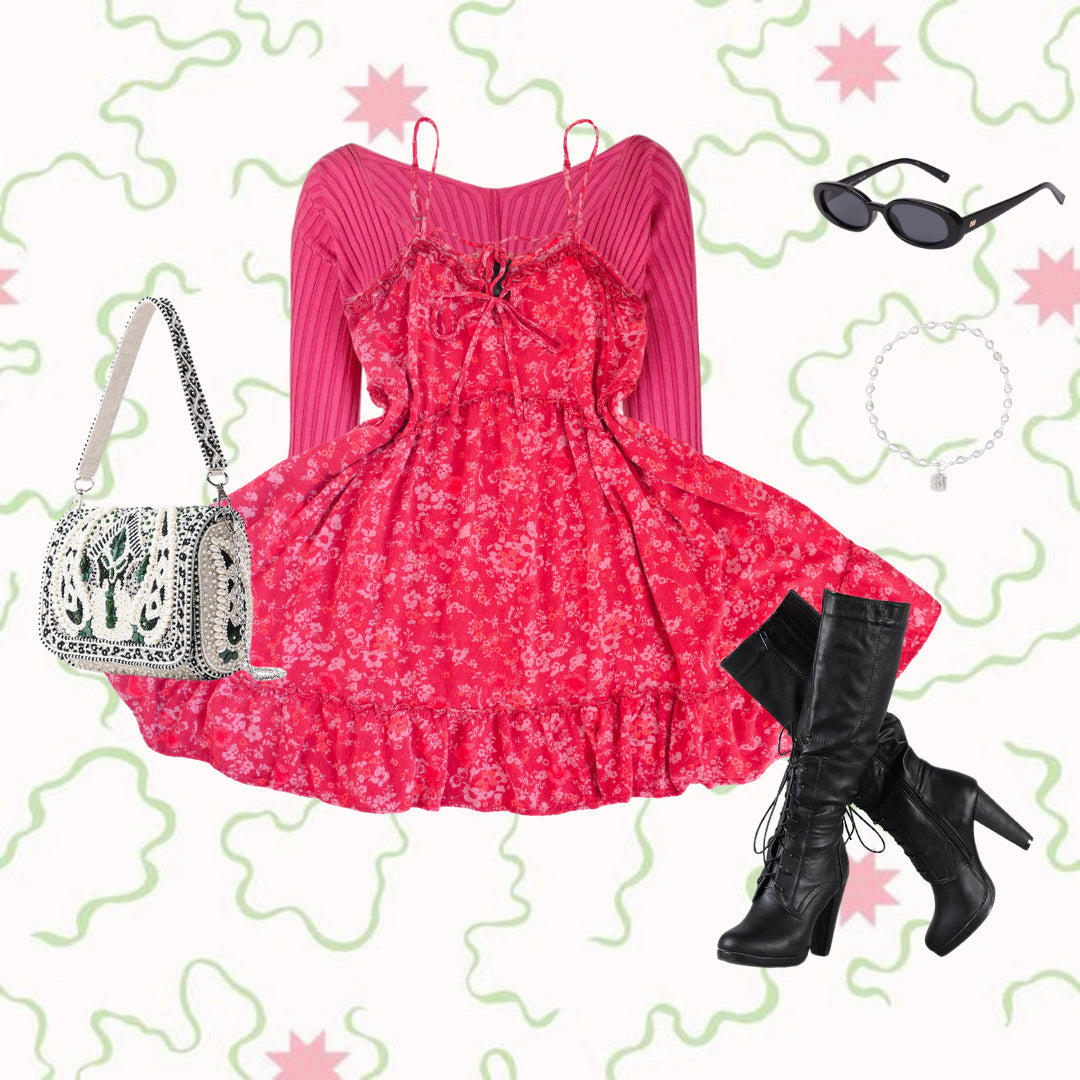 Vestido floral rosa