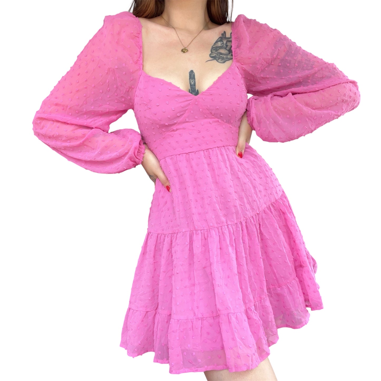 Vestido rosa de gasa