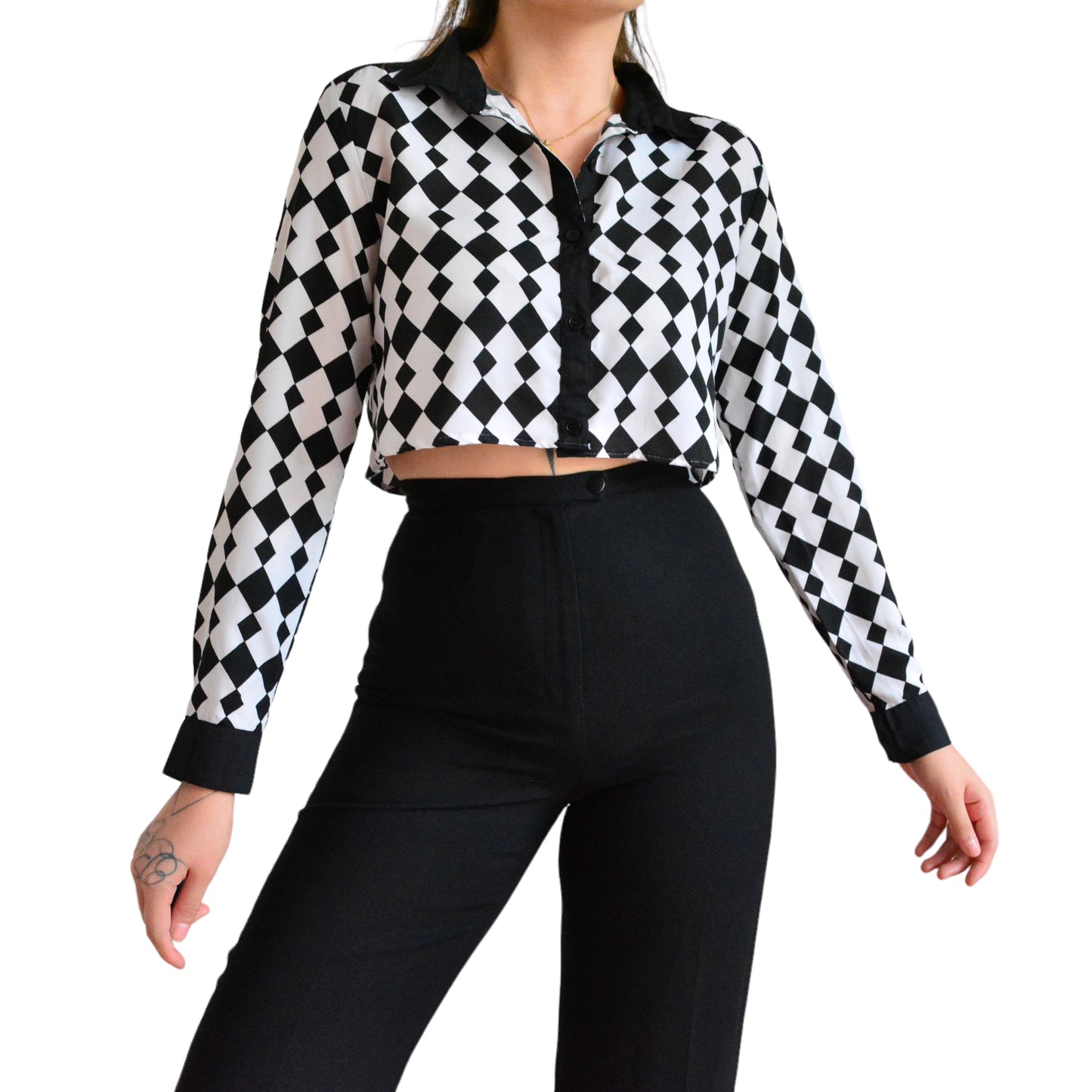 Blusa vintage de rombos