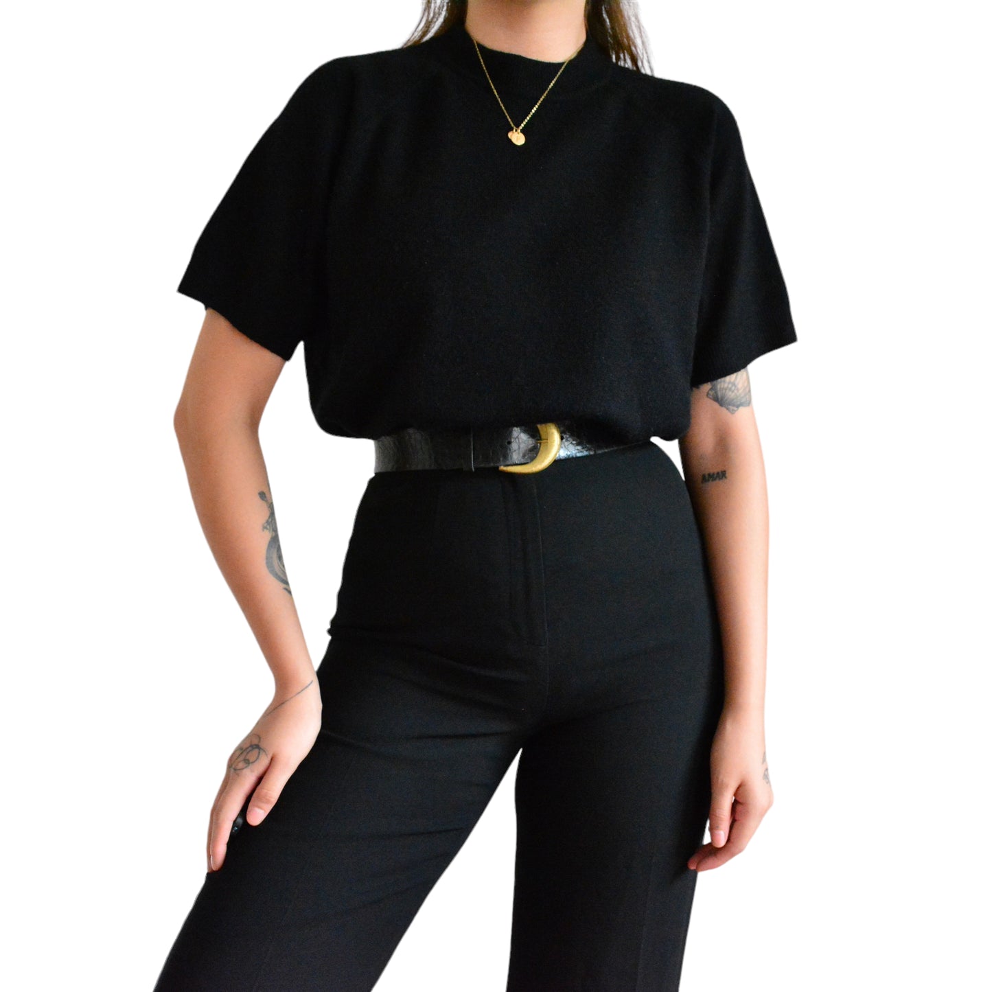 Blusa negra knit cashmere