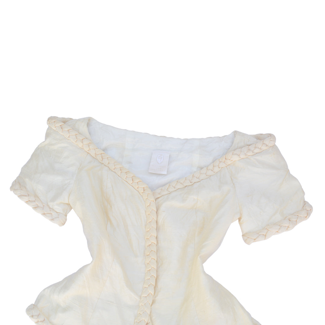 Blusa de seda champagne