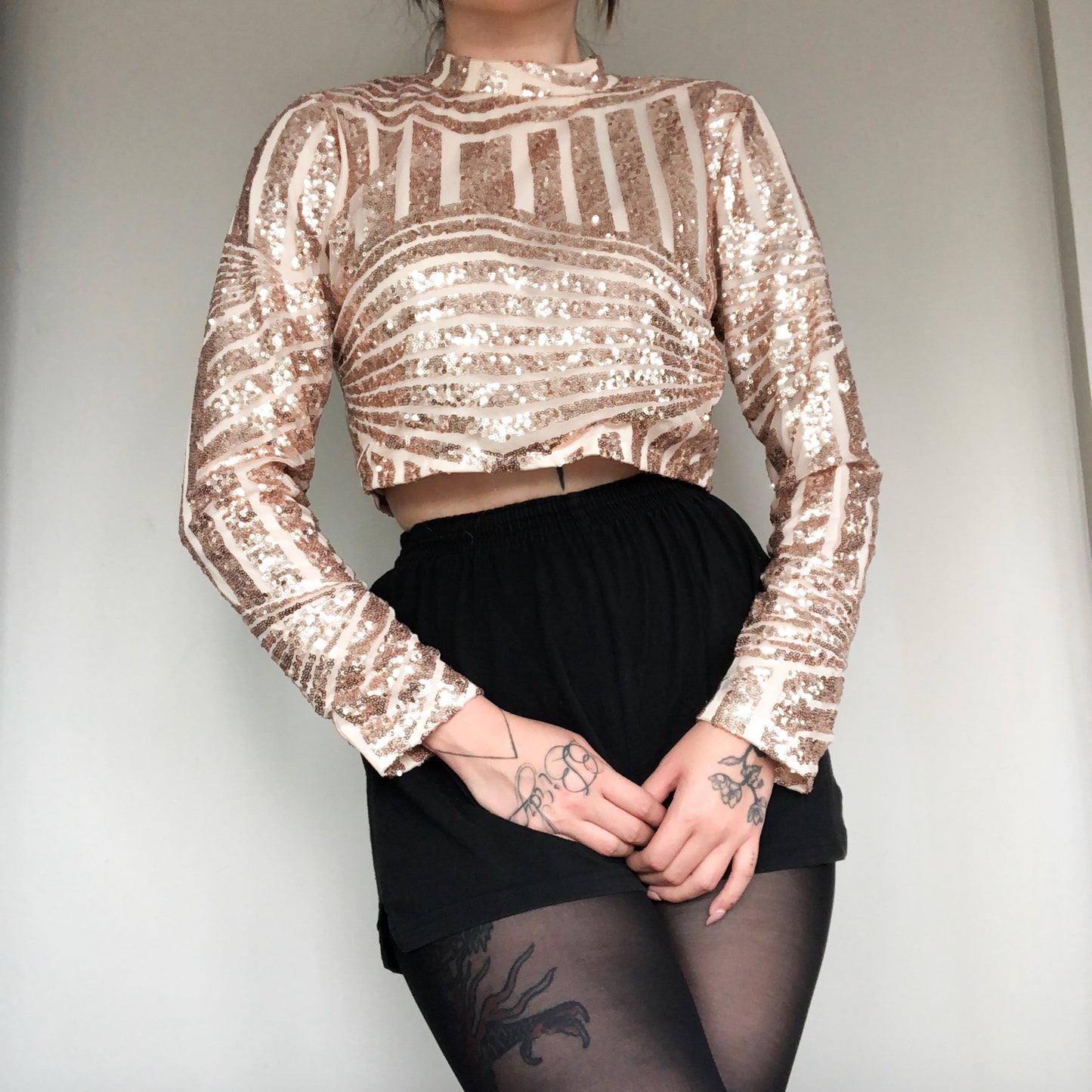 Blusa vintage de lentejuelas