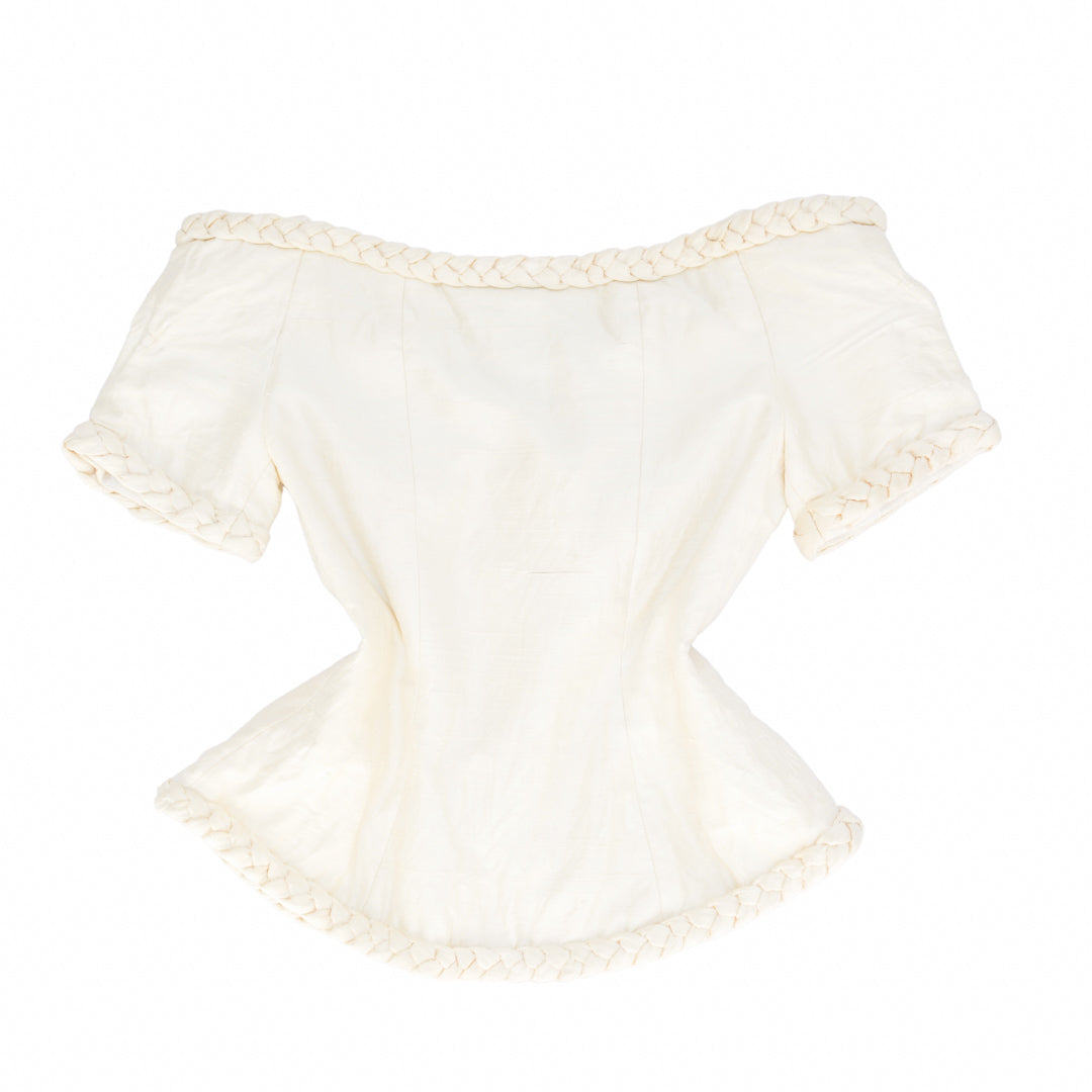 Blusa de seda champagne