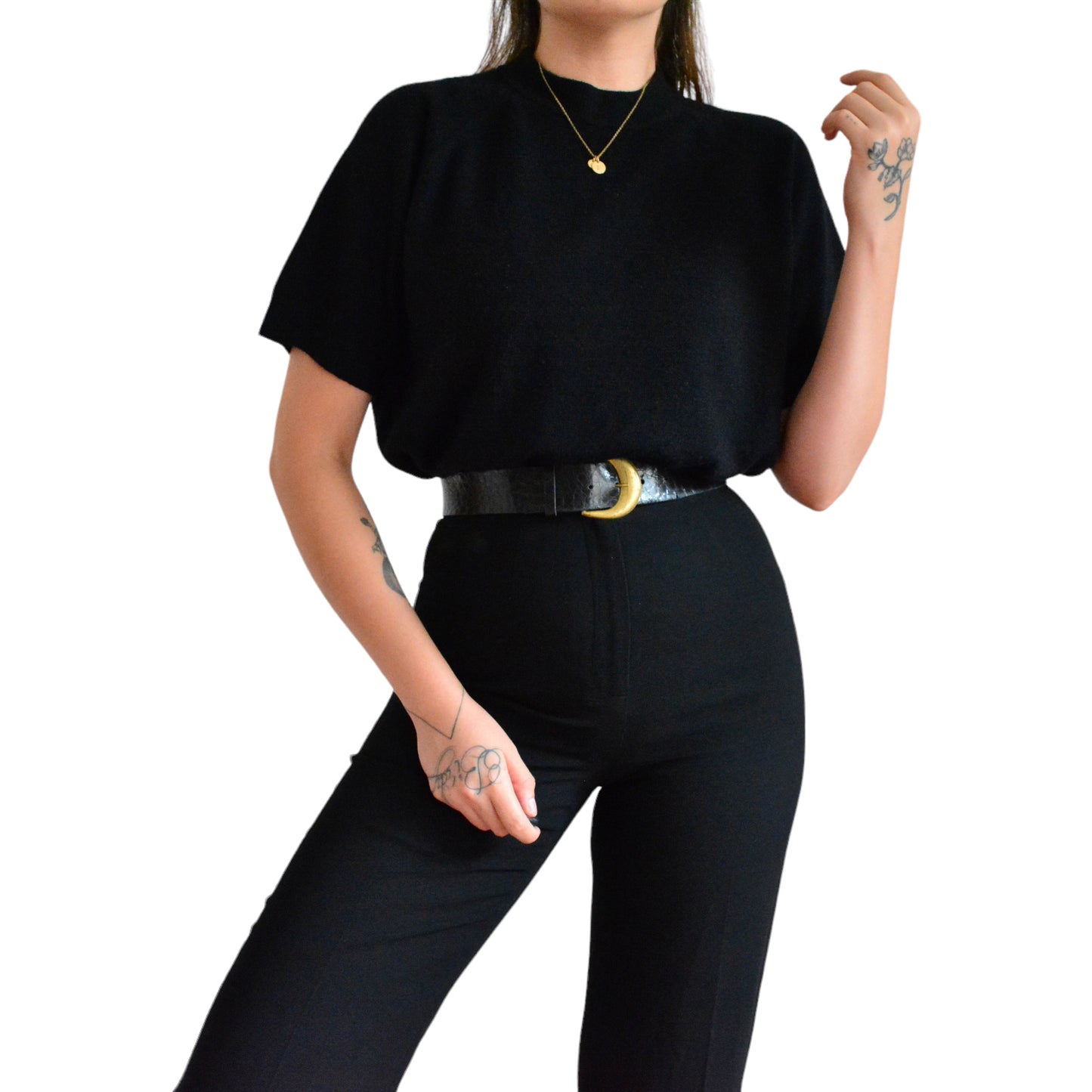 Blusa negra knit cashmere
