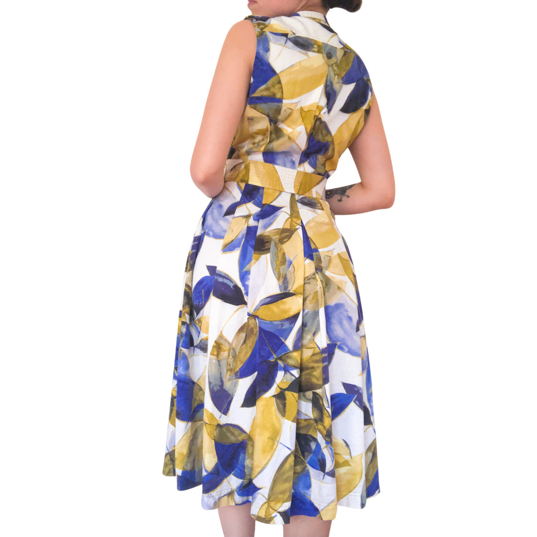 Vestido midi print abstracto