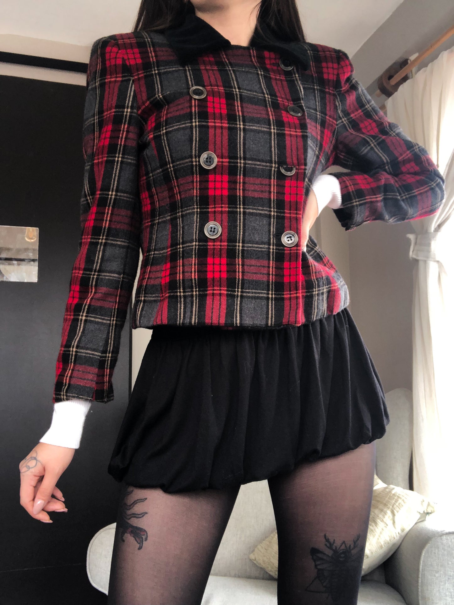 Blazer tartan vintage 90s