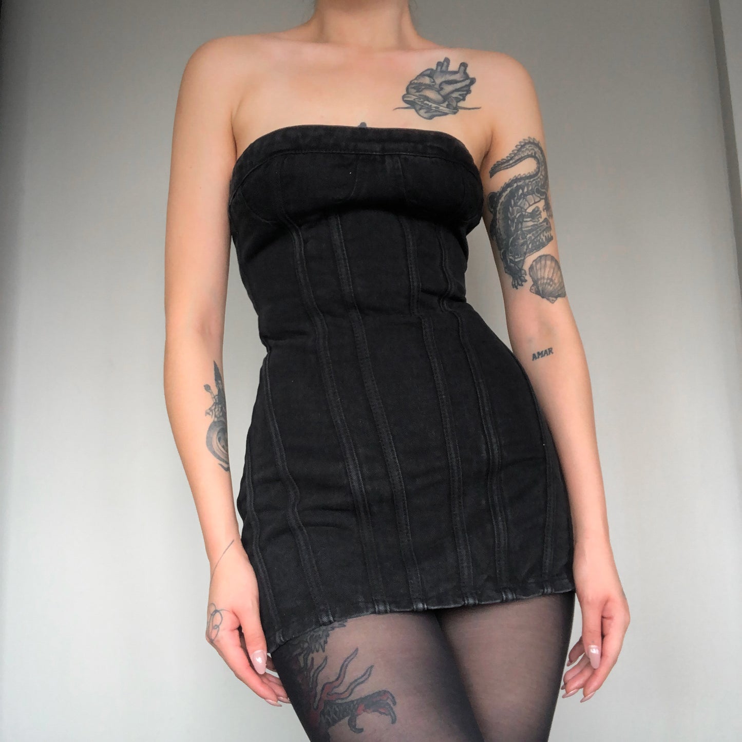 Vestido negro denim