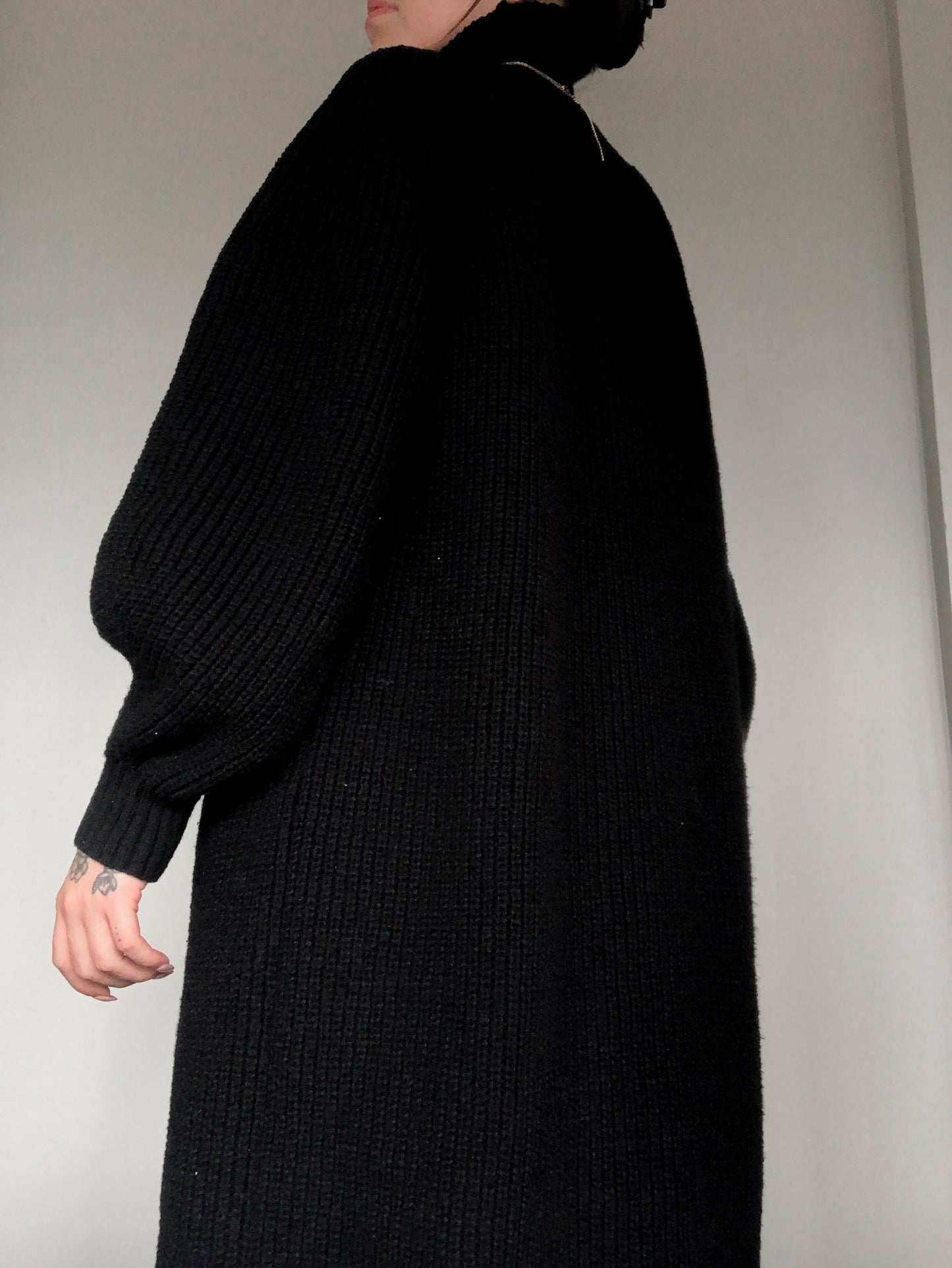 Vestido negro knit largo