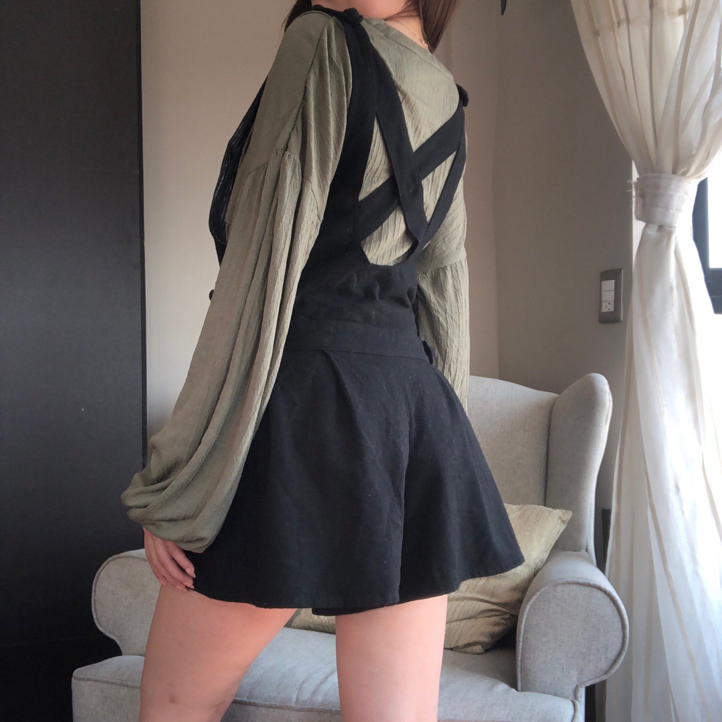 Blusa verde olivo suelta