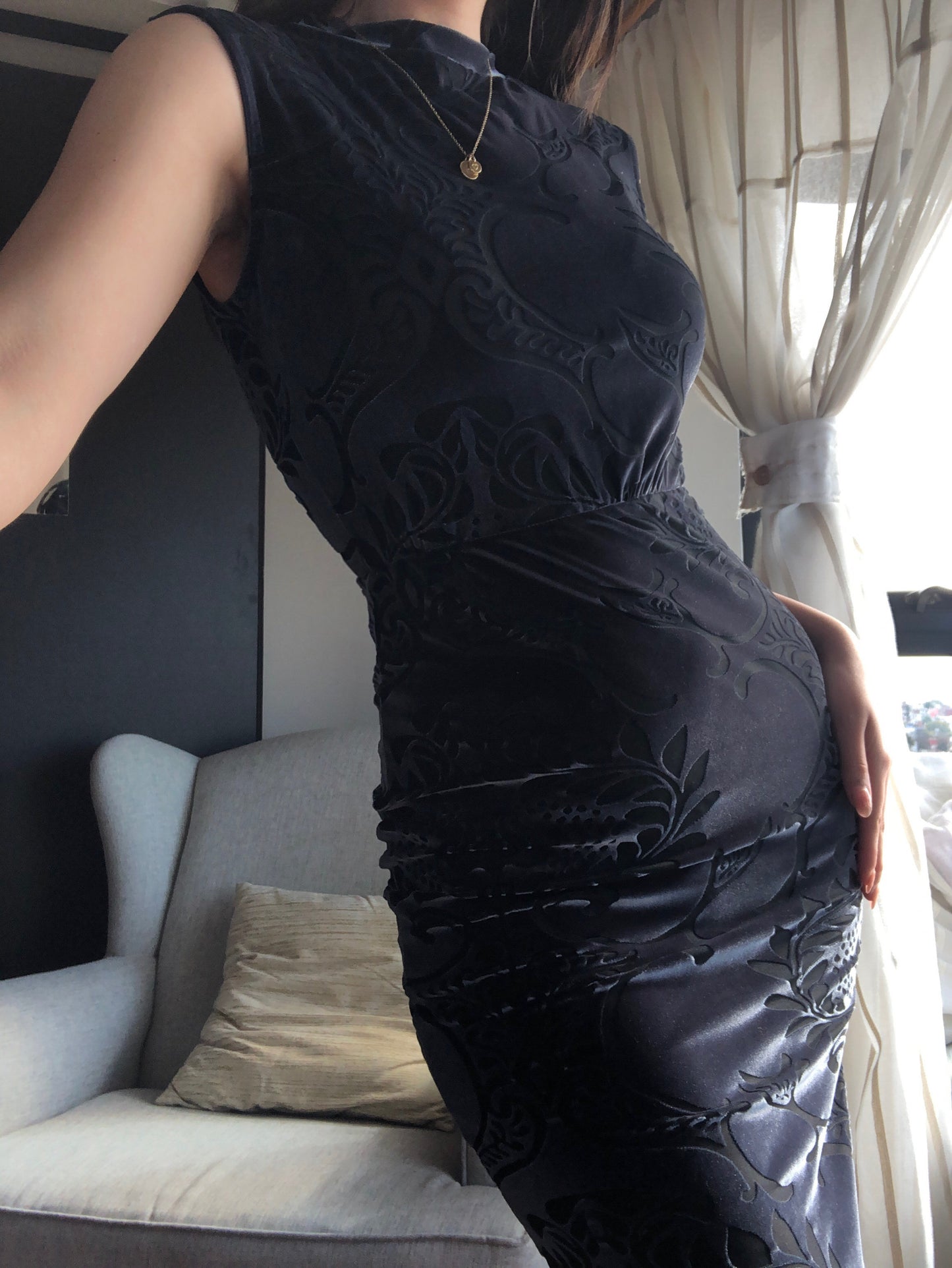 Vestido velvet texturizado