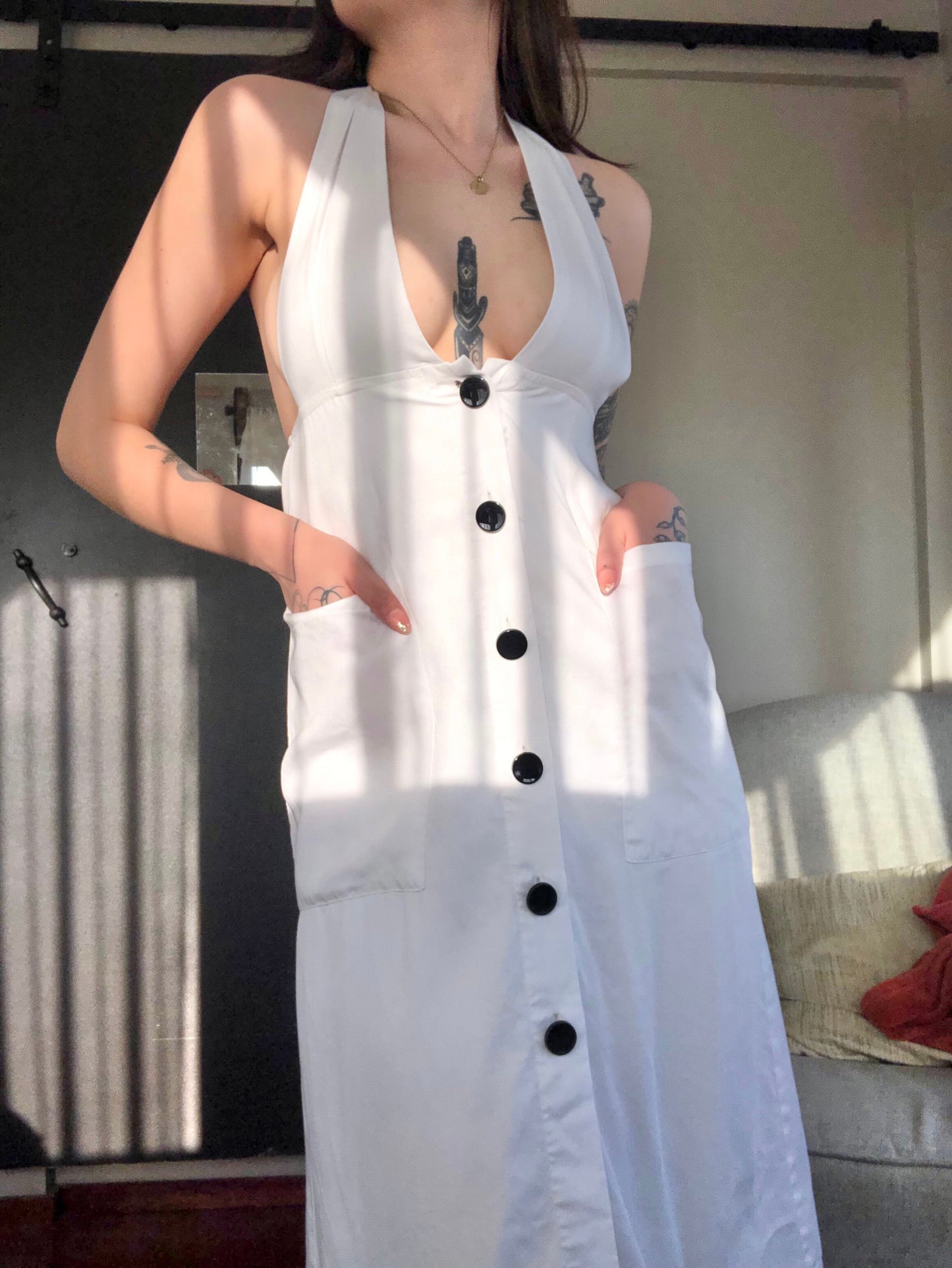 Vestido blanco de botones