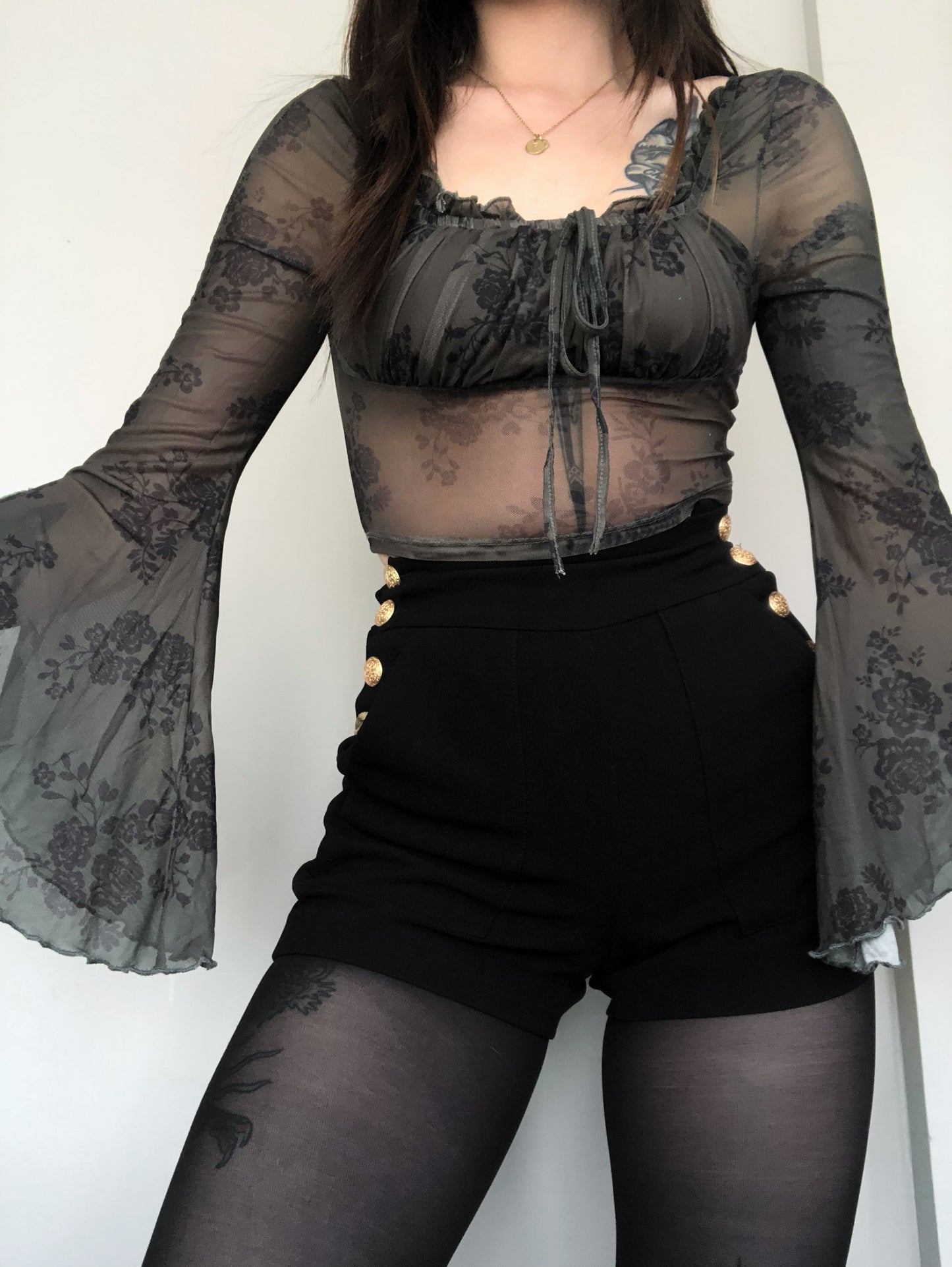 Top mesh verde olivo