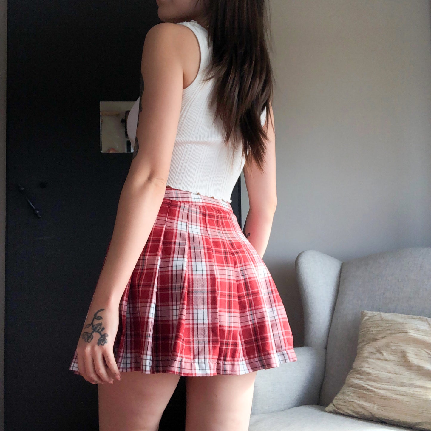 Miniskirt tableada roja