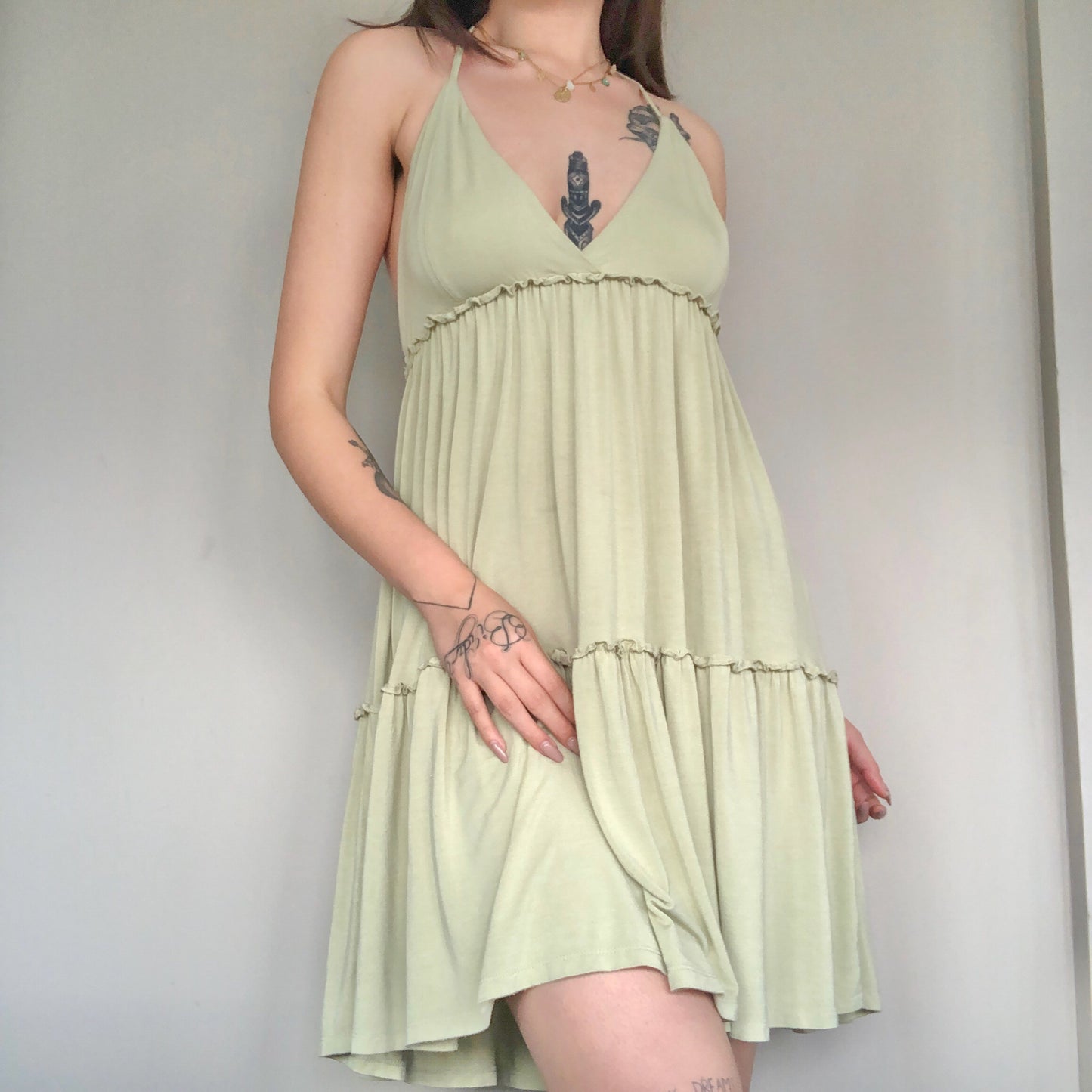 Vestido verde pastel