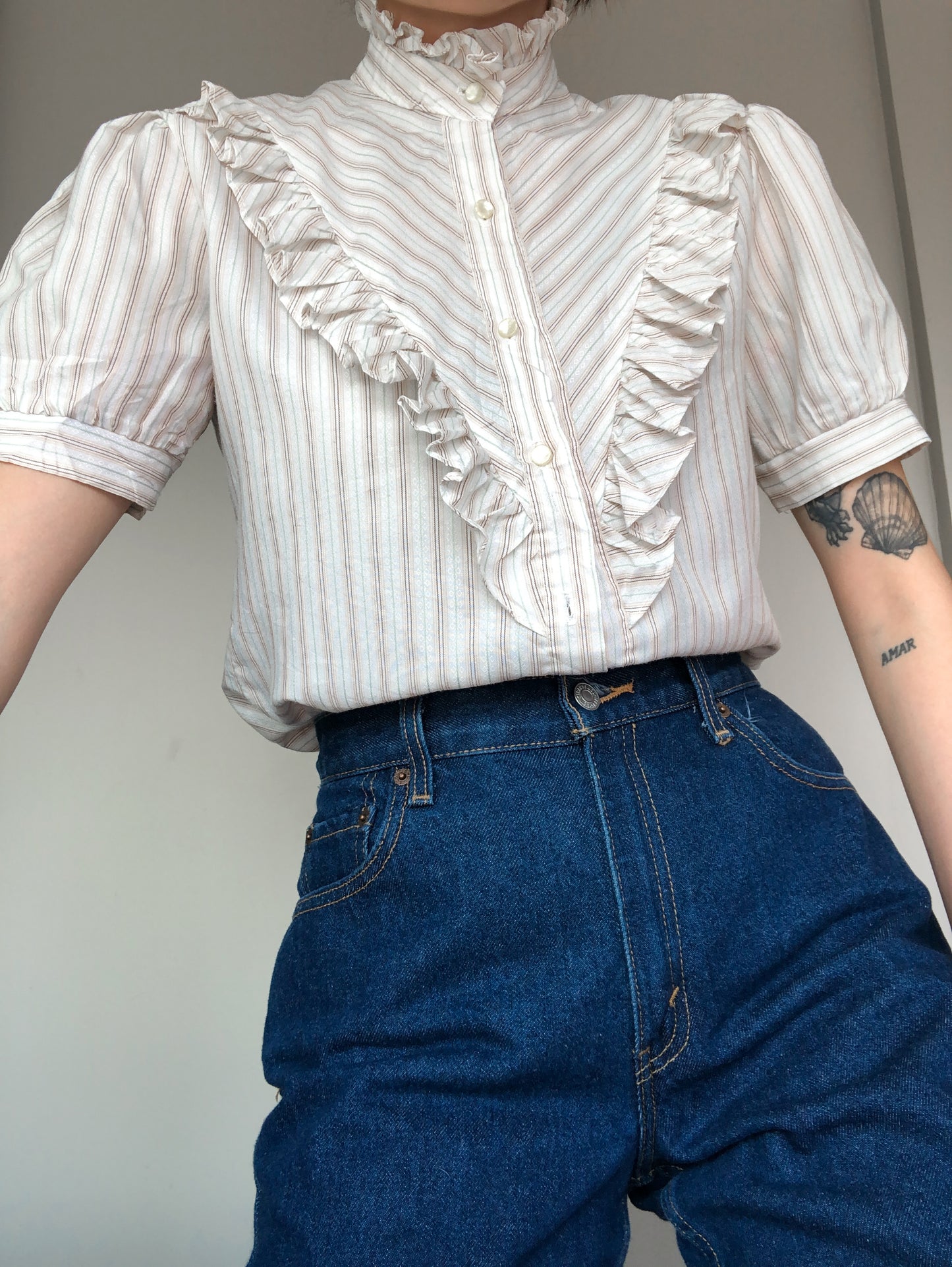 Blusa 80s vintage ruffles