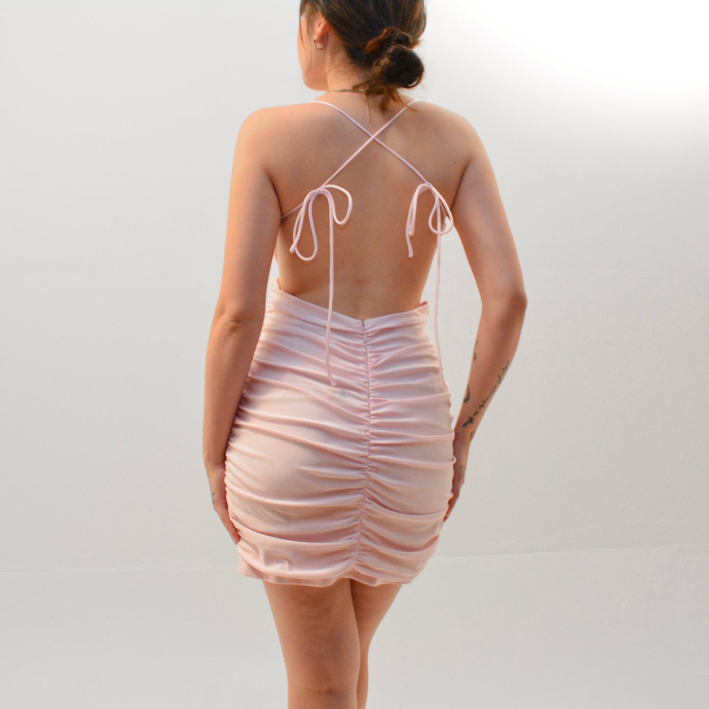 Vestido rosa pastel