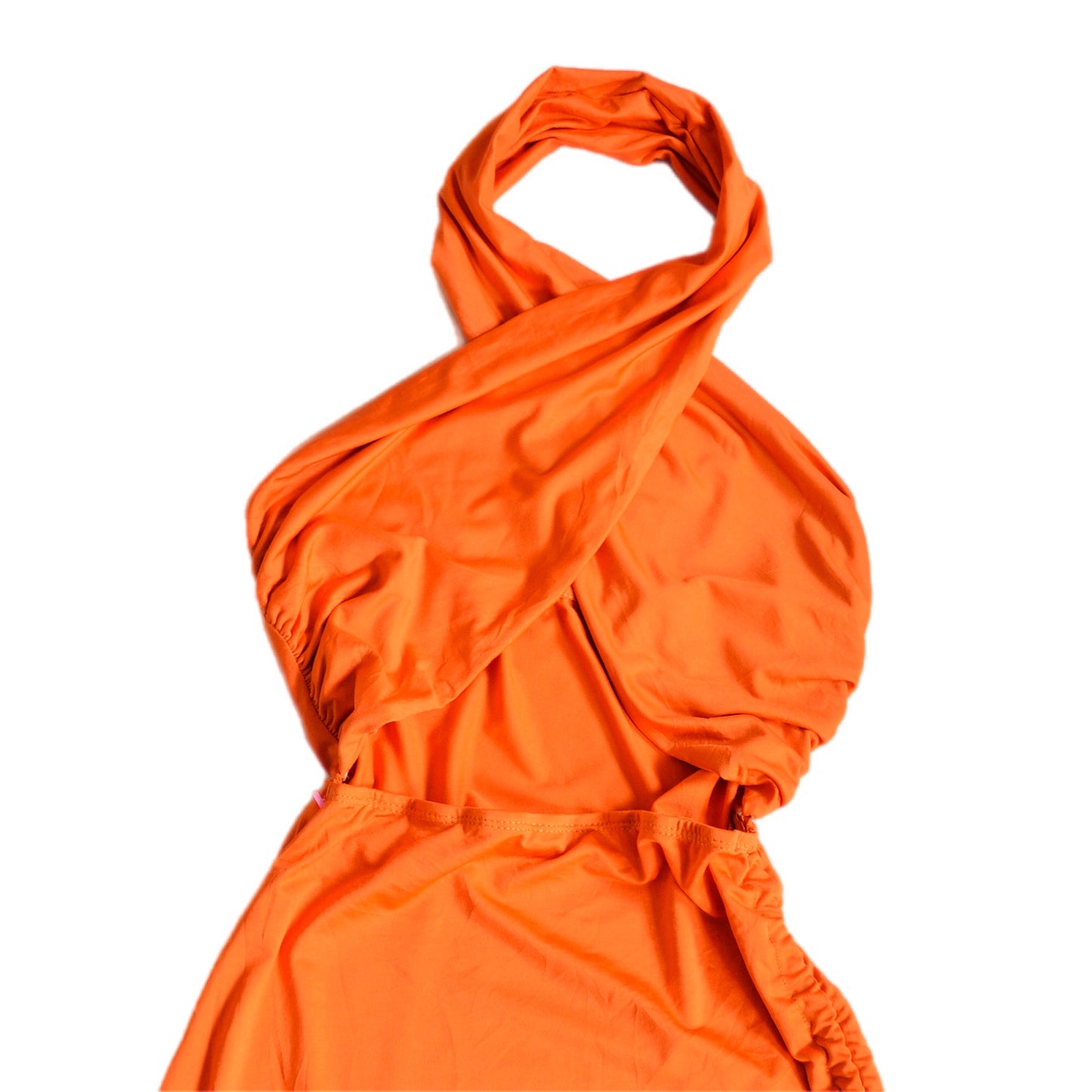 Vestido naranja escote cruzado