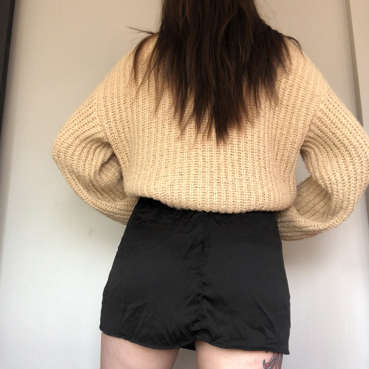 Suéter knit grueso beige vainilla