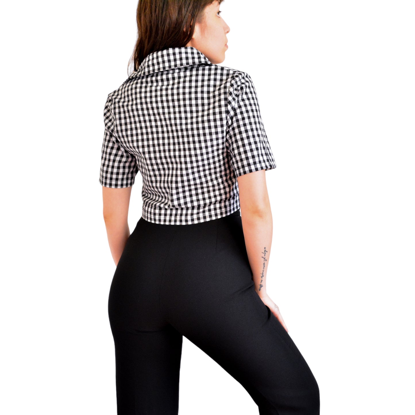 Blusa de cuadros upcycling