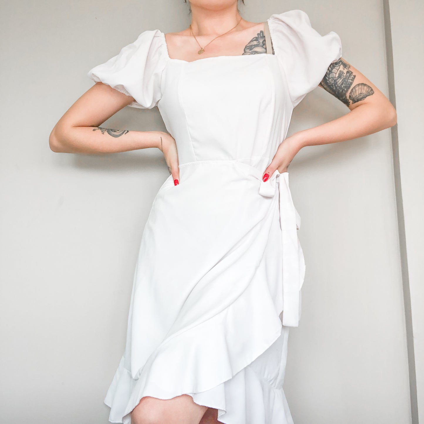 Vestido blanco envolvente