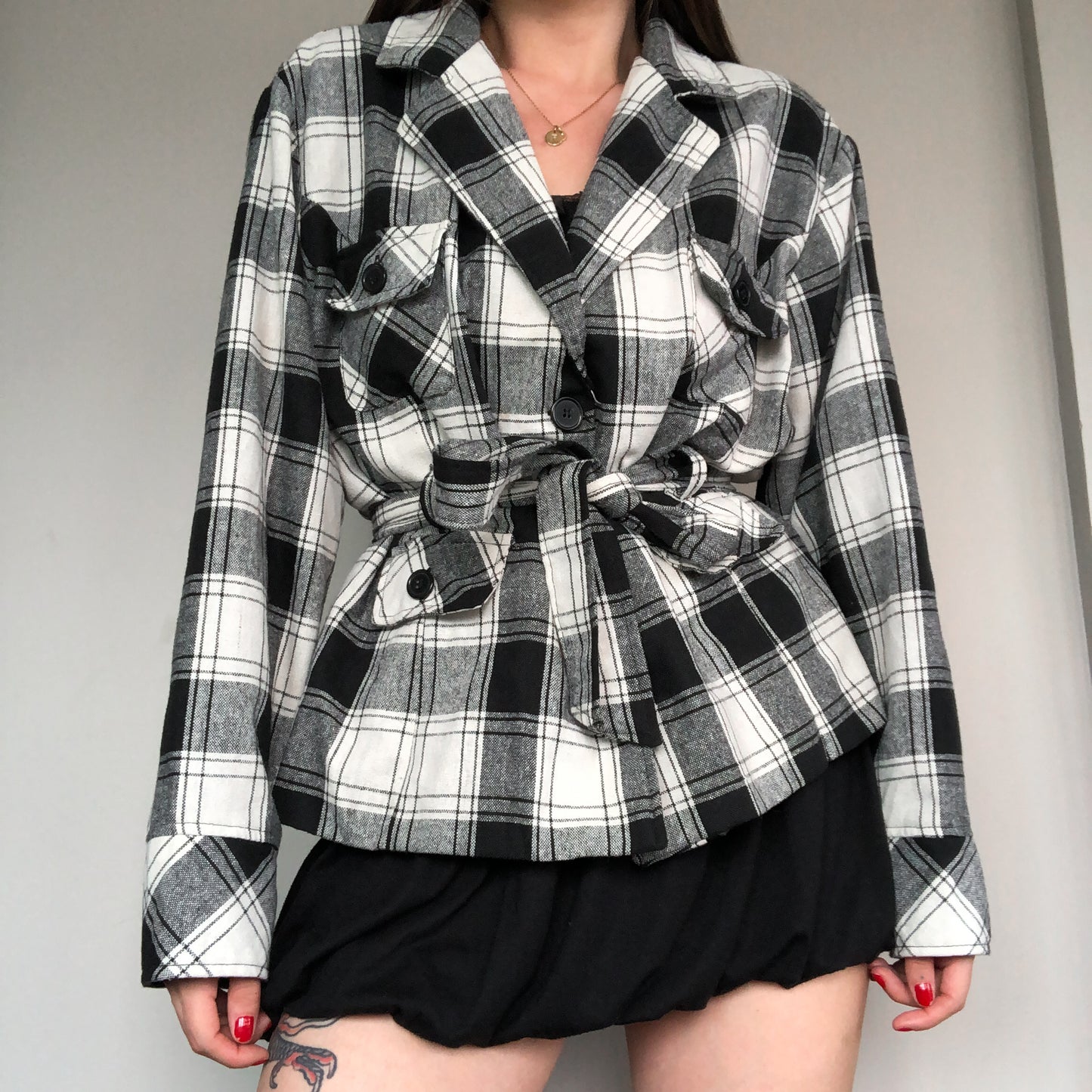 Blazer Abrigo cuadriculado