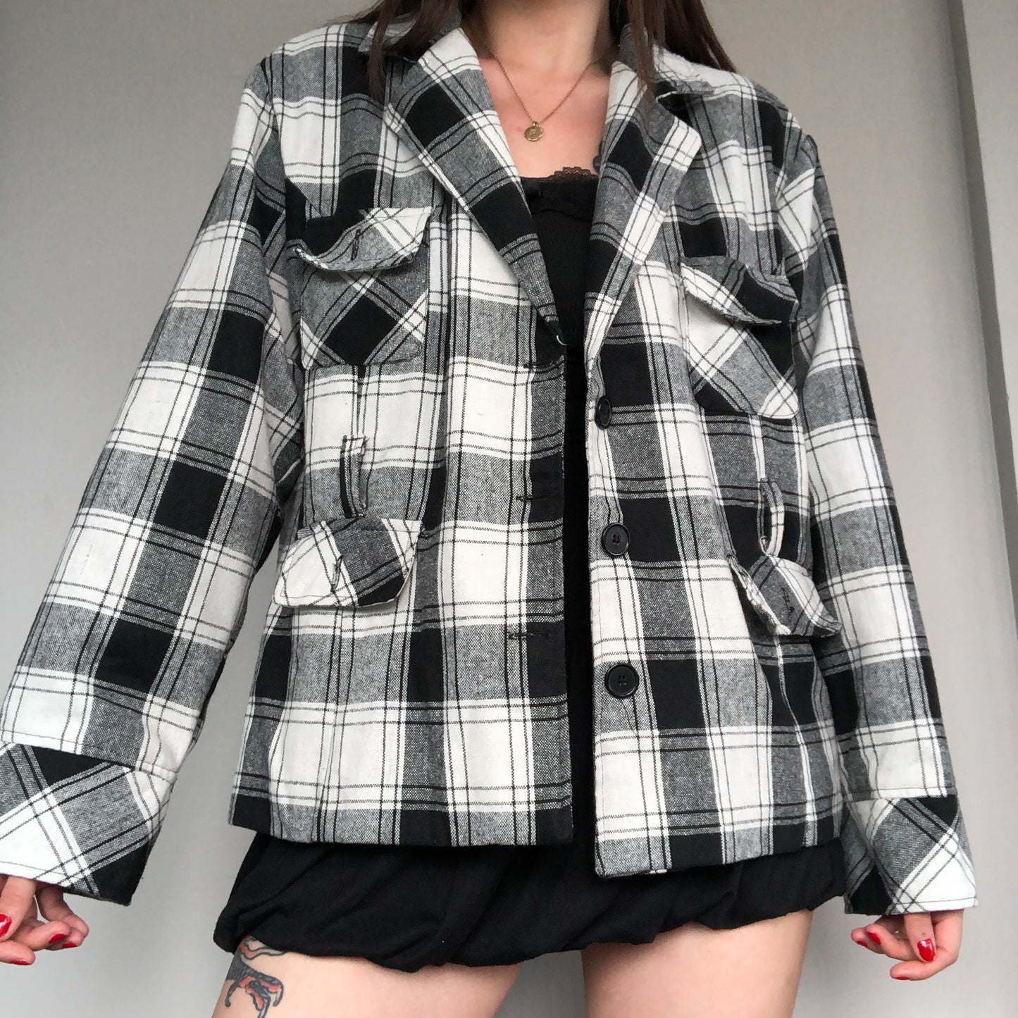 Blazer Abrigo cuadriculado
