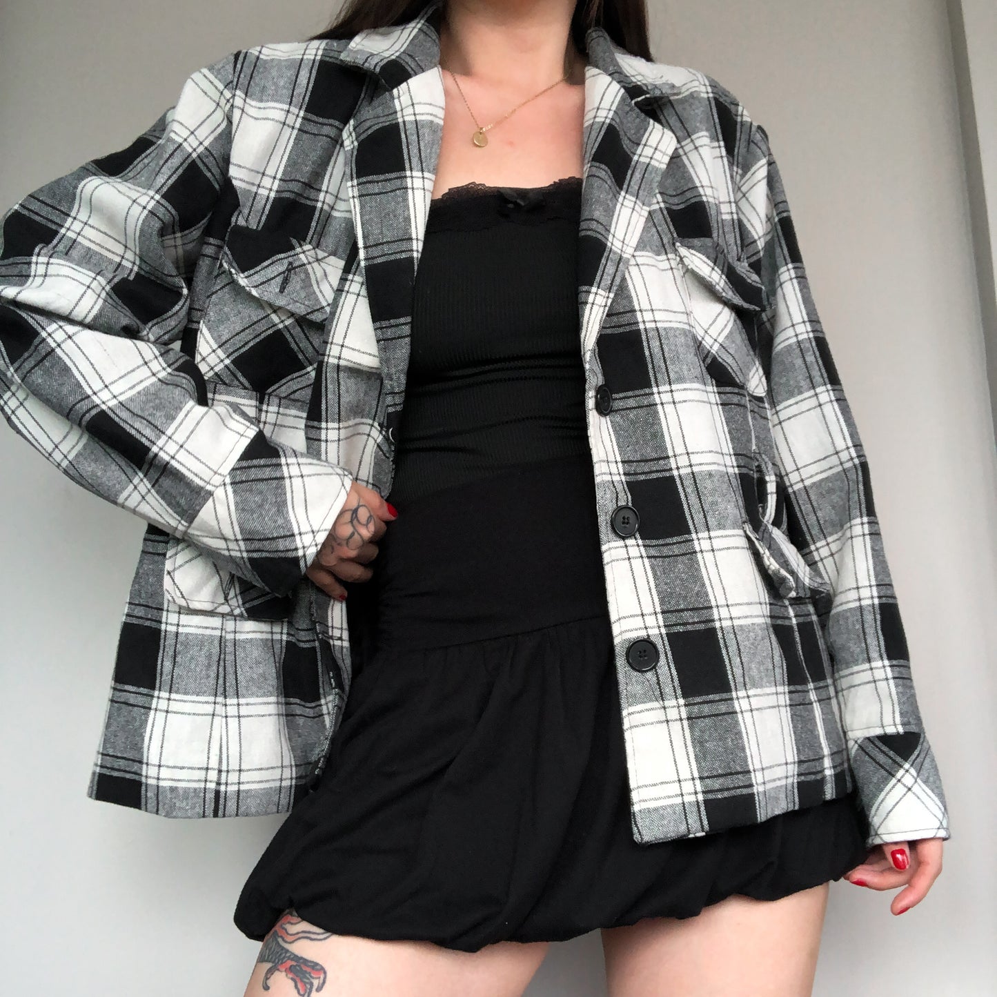 Blazer Abrigo cuadriculado