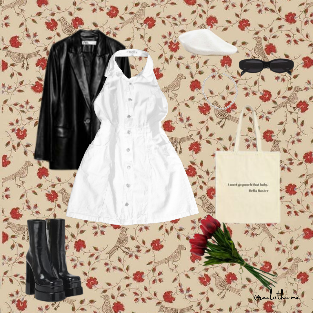 Vestido denim blanco