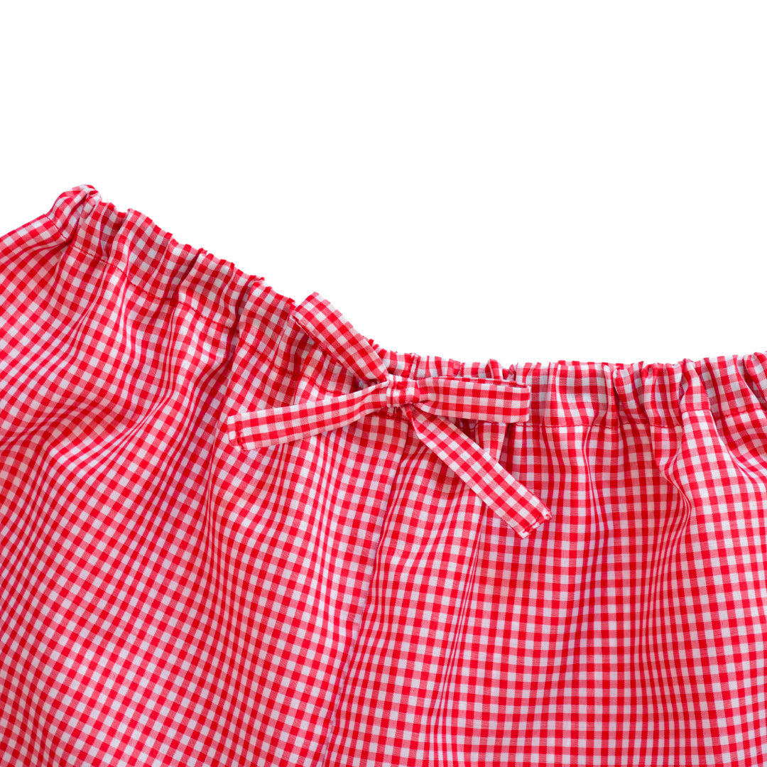 Short rojo de cuadros handmade