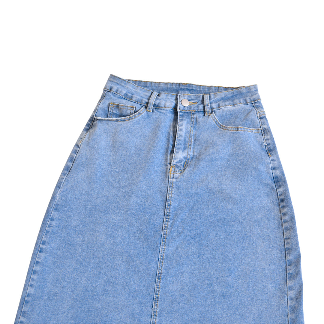 Falda denim larga
