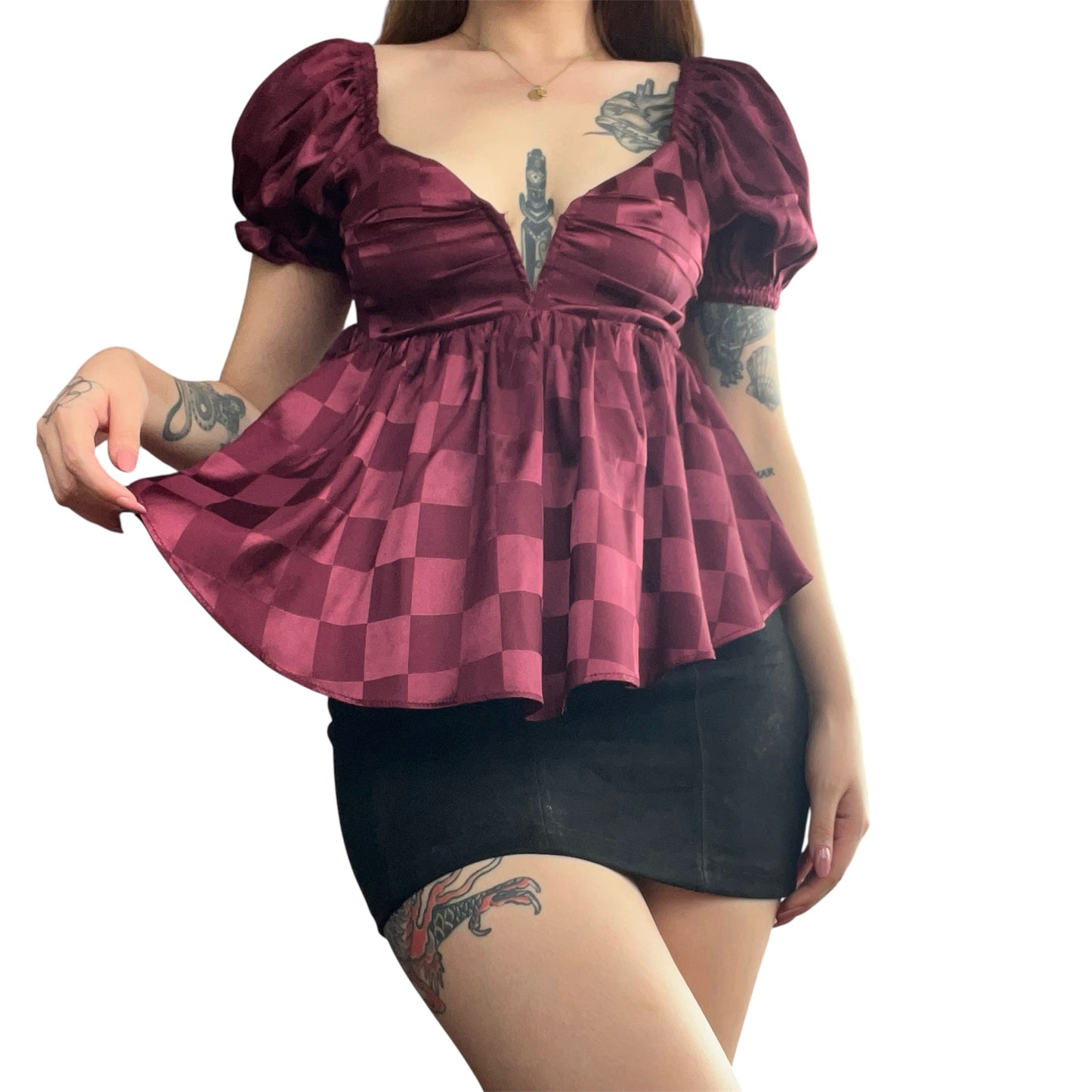 Blusa vino satin