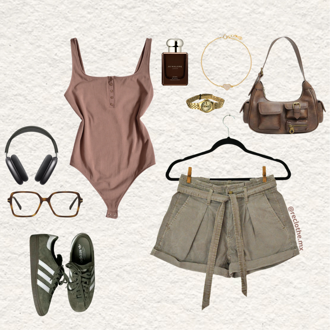 Bodysuit café de botones