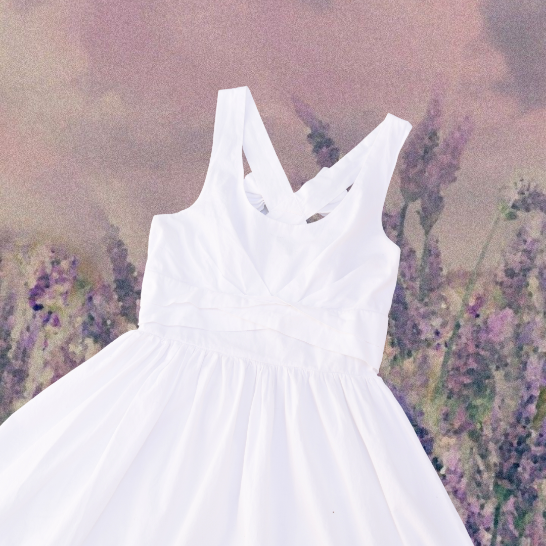 Vestido blanco con moño