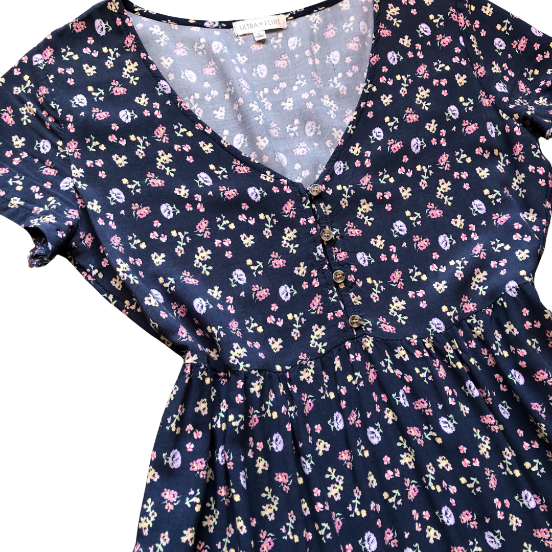 Vestido azul floral