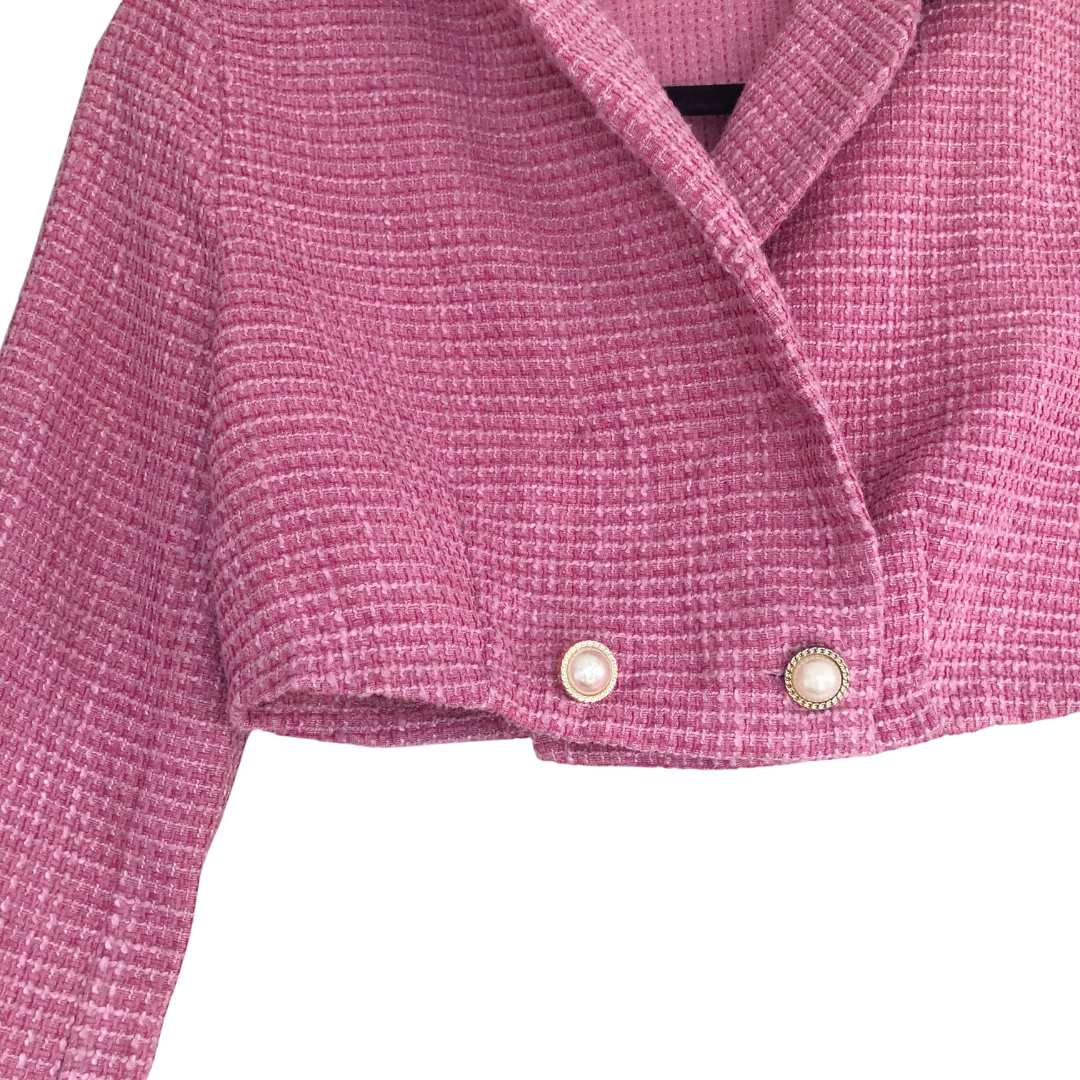 Blazer rosa 90s cropped