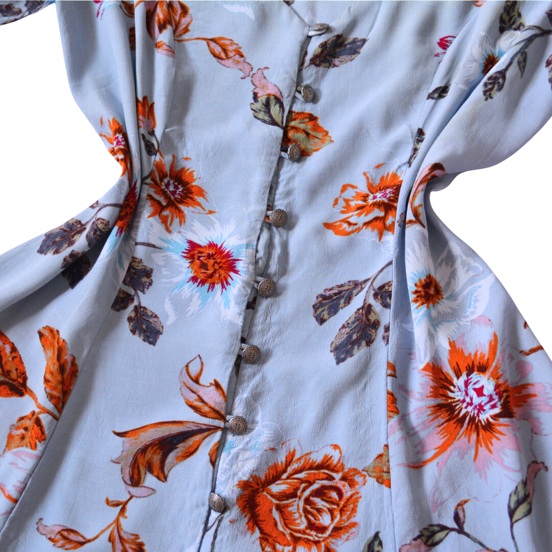 Vestido azul cielo floral
